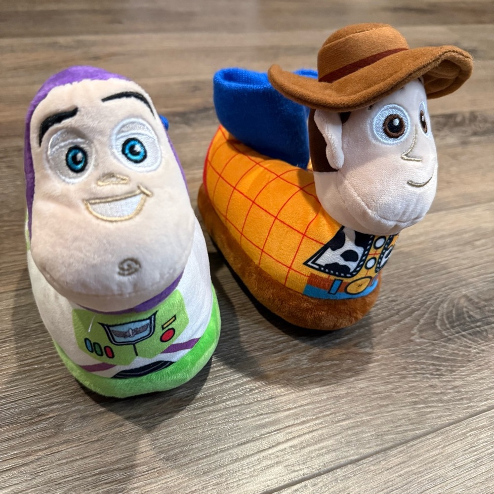 Toy Story Buzz Lightyear & Woody Plush Kids' 3D Slippers